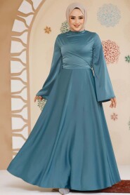 Modest Almond Green Evening Long Sleeve Dress 6157CY 