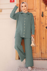 Modest Almond Green Knitwear Dual Suit 10239CY 