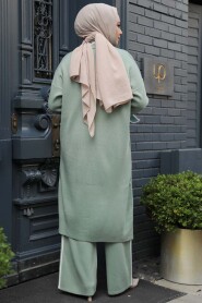 Modest Almond Green Knitwear Triple Suit 50182CY - 4