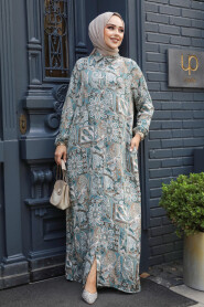 Modest Almond Green Long Dress 19503CY - 1