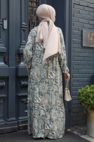 Modest Almond Green Long Dress 19503CY - 3