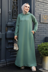 Modest Almond Green Long Dress 50421CY - 1