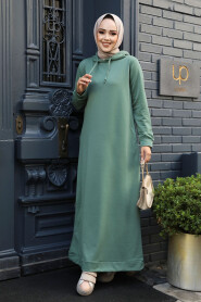 Modest Almond Green Long Dress 50421CY - 2