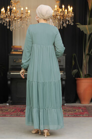 Modest Almond Green Long Sleeve Dress 22051CY - 3