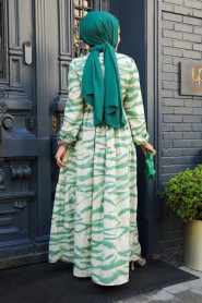 Modest Almond Green Maxi Dress 23142CY - 3