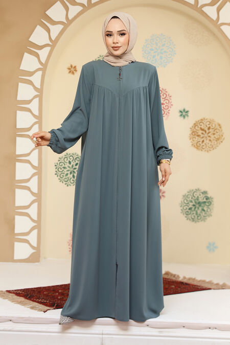 Modest Almond Green Plus Size Abaya 45285CY - NEVA STYLE