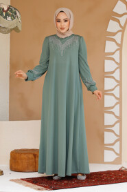 Modest Almond Green Plus Size Dress 23815CY - 2