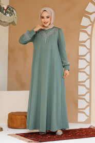Modest Almond Green Plus Size Dress 23815CY - 3