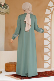 Modest Almond Green Plus Size Dress 23815CY - 4
