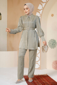 Modest Almond Green Plus Size Dual Suit 2846CY 