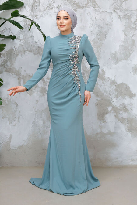 Modest Almond Green Prom Dress 4964CY - NEVA STYLE