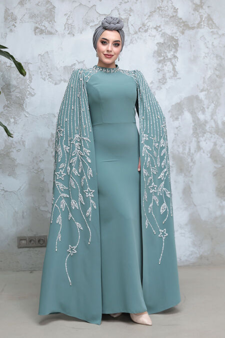 Modest Almond Green Prom Dress 51681CY - NEVA STYLE