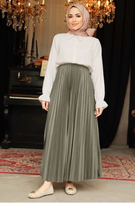 Modest Almond Green Skirt 9207CY - NEVA STYLE