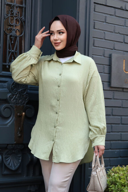Modest Almond Green Tunic 101024CY - NEVA STYLE