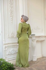 Modest Almond Green Wedding Dress 52285CY - 6
