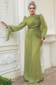 Modest Almond Green Wedding Dress 52285CY - 4