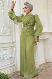 Modest Almond Green Wedding Dress 52285CY - 3