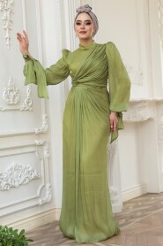 Modest Almond Green Wedding Dress 52285CY - 2