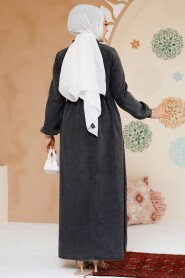 Modest Antrasit Denim Dress 19105ANT - 3