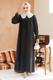 Modest Antrasit Denim Dress 19120ANT - 3