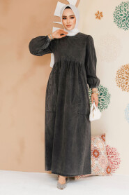 Modest Antrasit Denim Dress 19122ANT - 2