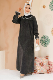 Modest Antrasit Denim Dress 19123ANT - 3