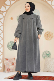 Modest Antrasit Denim Dress 19129ANT 