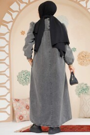 Modest Antrasit Denim Dress 19129ANT - 3