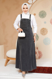 Modest Antrasit Denim Dress 19131ANT - 3