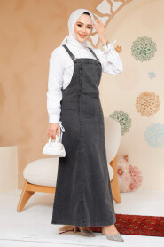 Modest Antrasit Denim Dress 19131ANT - 2