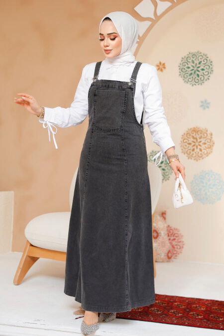 Modest Antrasit Denim Dress 19131ANT - NEVA STYLE