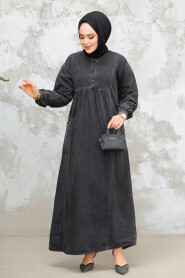 Modest Antrasit Denim Dress 19139ANT - 1