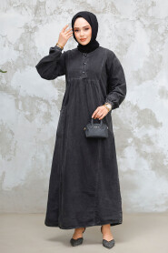 Modest Antrasit Denim Dress 19139ANT - 2