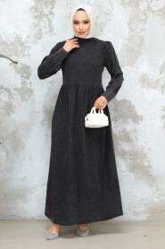 Modest Antrasit Denim Dress 19142ANT - 1