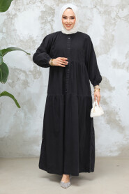 Modest Antrasit Denim Dress 19143ANT - 2