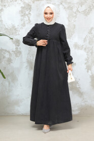 Modest Antrasit Denim Dress 19144ANT - 3