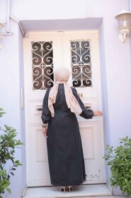 Modest Antrasit Denim Dress 19148ANT - 4
