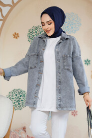 Modest Antrasit Denim Jacket 16699ANT - 3