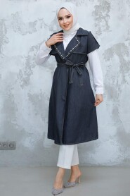 Modest Antrasit Denim Vest 6572ANT - 2