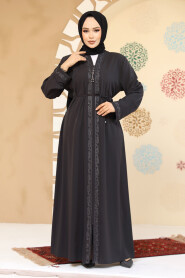 Modest Antrasit Plus Size Abaya 45297ANT - 2