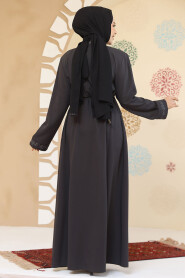 Modest Antrasit Plus Size Abaya 45297ANT - 3