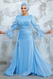 Modest Baby Blue Bridesmaid Dress 4986BM 