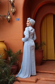 Modest Baby Blue Prom Dress 52585BM - 4