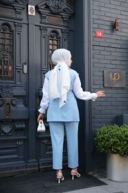 Modest Baby Blue Three Suit 6169BM - 3