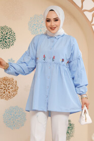 Modest Baby Blue Top 40603BM 