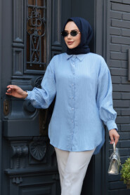 Modest Baby Blue Tunic 101024BM - 1