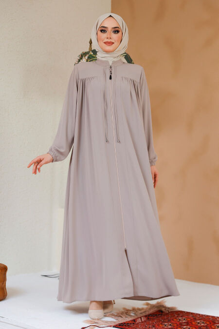 Modest Beige Abaya 45290BEJ - NEVA STYLE
