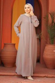 Modest Beige Abaya For Women 26331BEJ - 2