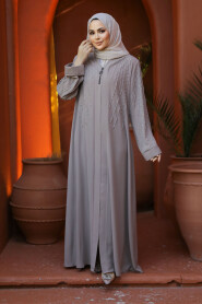 Modest Beige Abaya For Women 29111BEJ - 2