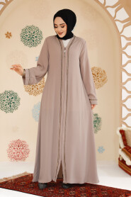 Modest Beige Abaya For Women 35167BEJ - 2